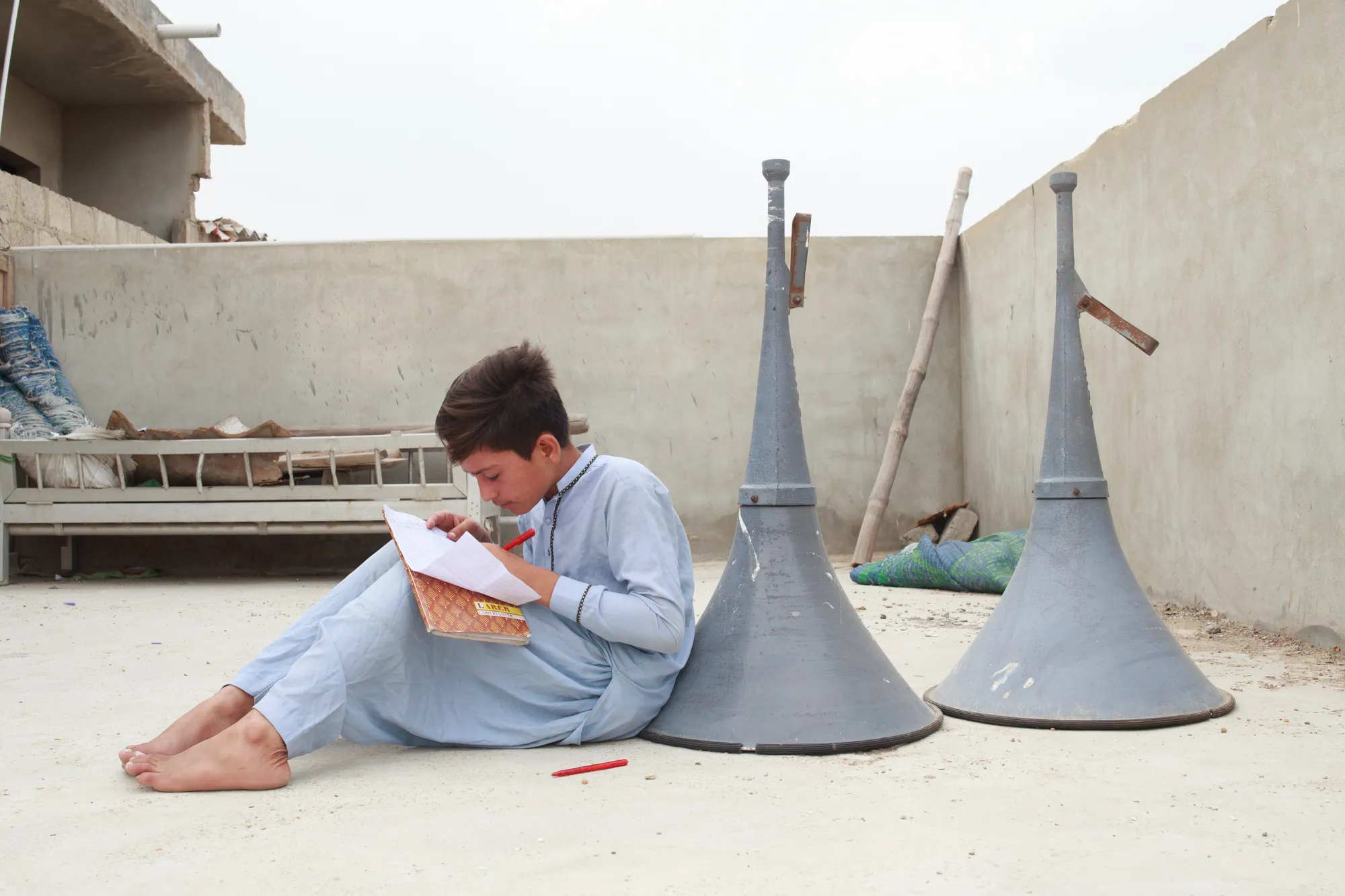 Student Studying in his house