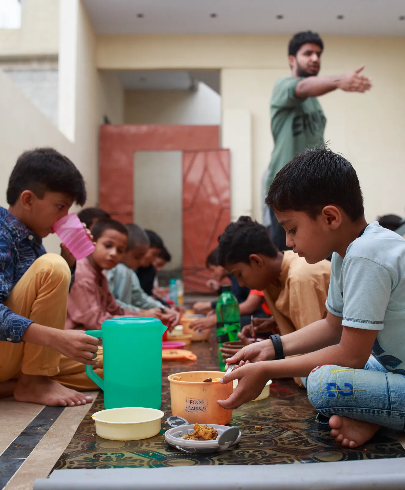 Kids having meal